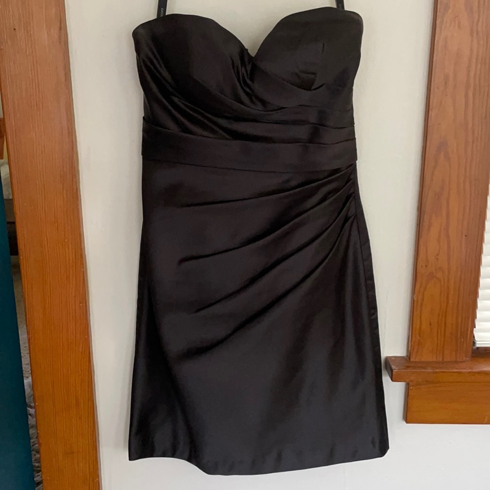 Strapless Sweetheart Satin Mini Dress
